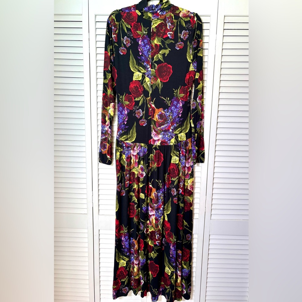 NWT Avec Les Filles Long-Sleeve Mock -Neck Anthropologie Portofino Rose Dress 14 - Picture 6 of 8